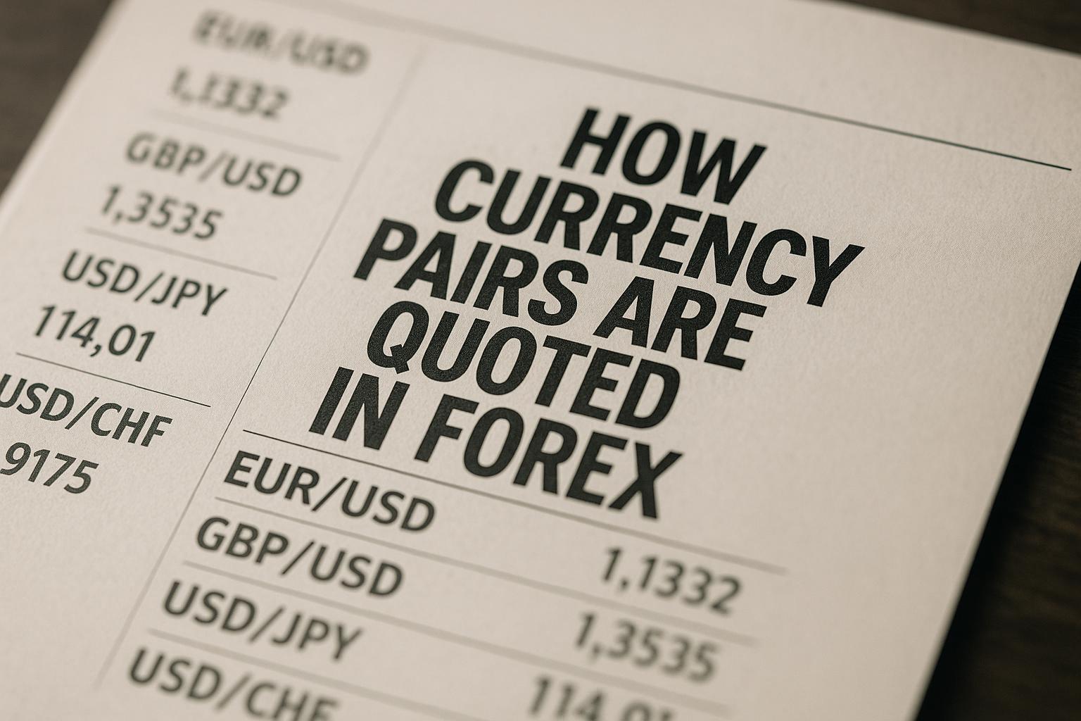 How currency pairs are quoted in forex