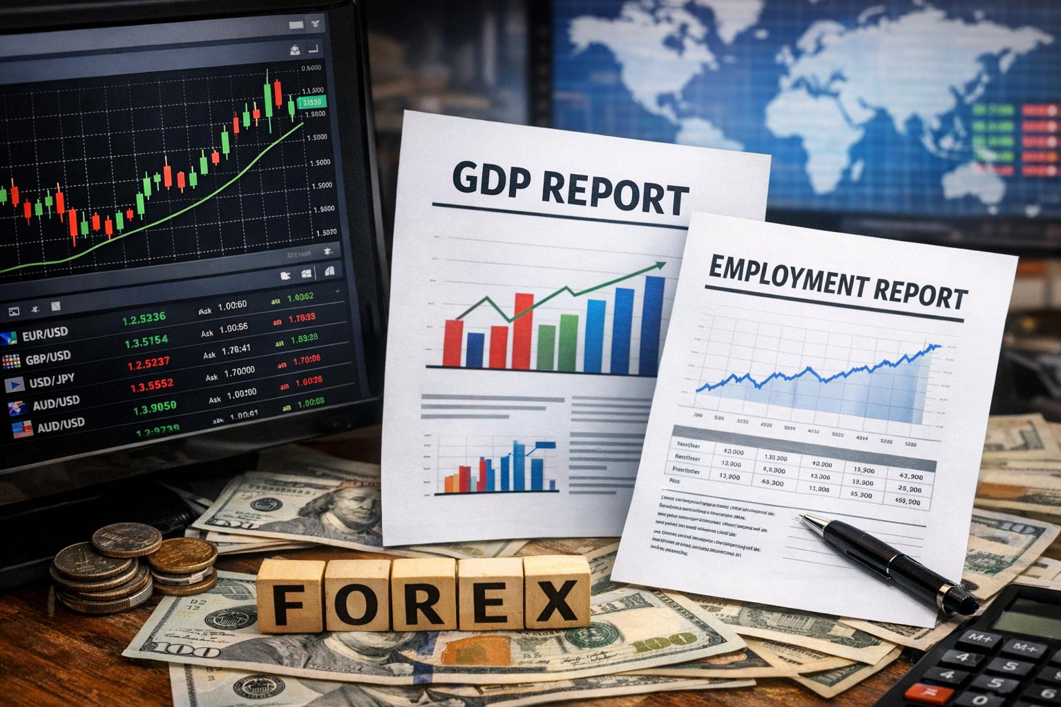 The Effect of GDP and Employment Reports on Forex Markets